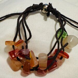 Faux stone pull string bracelet